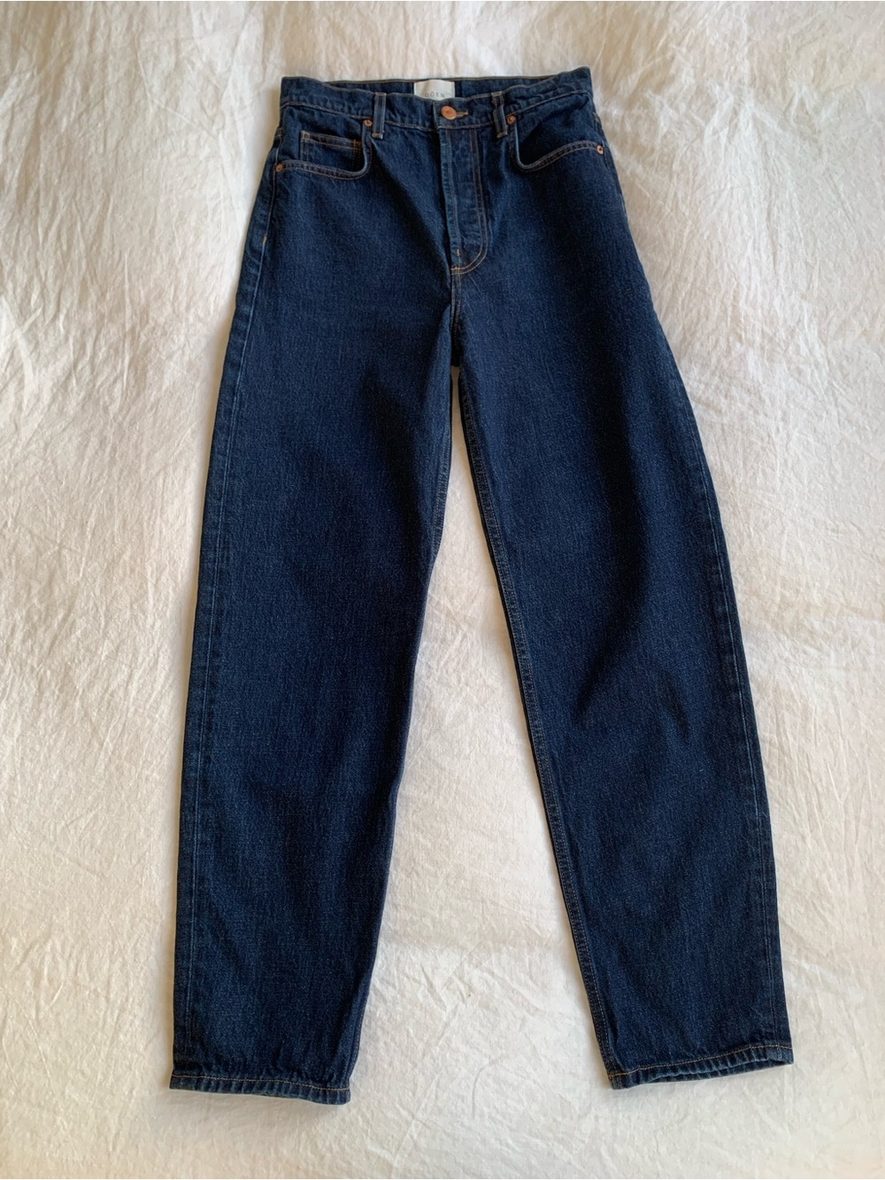 Doen Lady Denim Cotton High Rise Pants Jeans Rinse Wash Dark